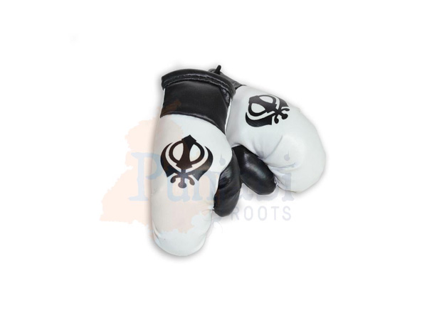  DTF Sikh Khanda Miniature MMA Gloves Rear View Mirror (Orange &  Black Khanda) (White) : Automotive