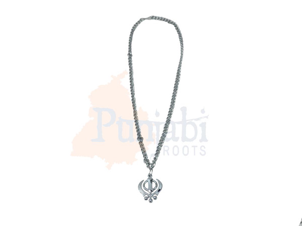 silver khanda necklace